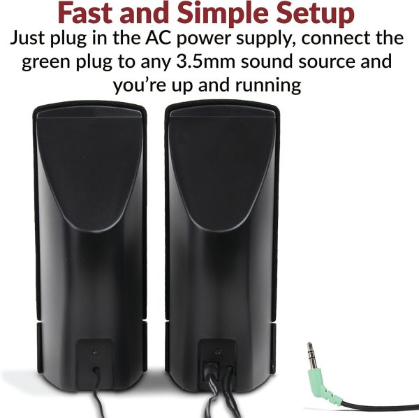 Cyber Acoustics CA-2014 Computer Speakers, Full Stereo Sound, Convenient Controls, Easy Setup - Image 3