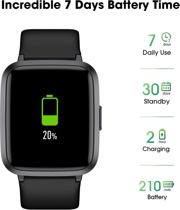 Fitness Tracker Watch with Heart Rate Monitor, Large Screen Activity Tracker with Pedometer, Sleep Monitor, Calories & Step Counter, 5ATM Waterproof Smart Watch for Women Men Fitness Watch for Sports - Image 6